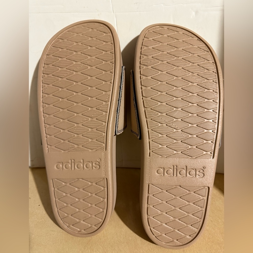 Adidas Tan Adilette Comfort Slides - Picture 2 of 2